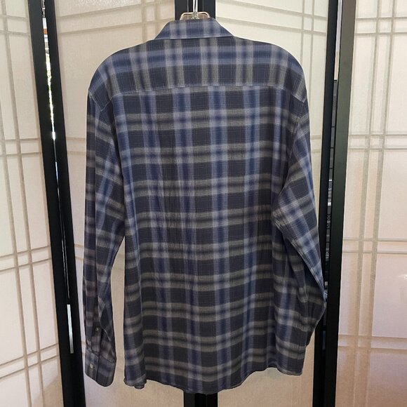 Calvin Klein Men's Blue Checkered Long Sleeve - Picture 6 of 6